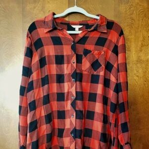 Womens plus size Terra Sky Plaid Shirt size 0x